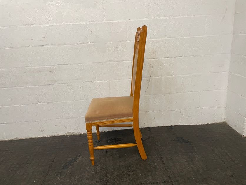 Pine & Cream Suede Seat Dining Chair - PRICE DROP - 2ndhandwarehouse.com