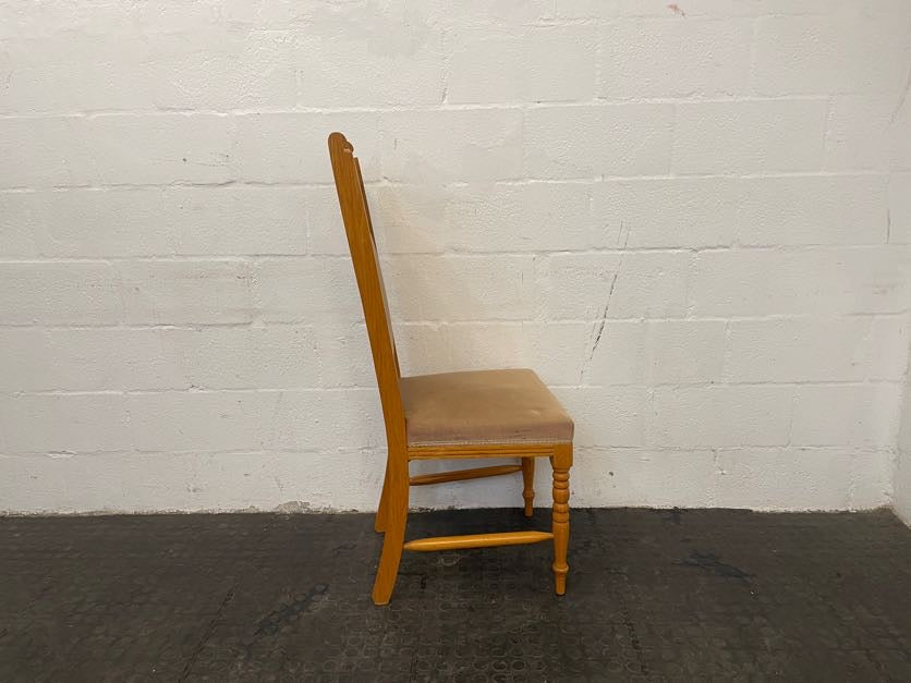 Pine & Cream Suede Seat Dining Chair - PRICE DROP - 2ndhandwarehouse.com