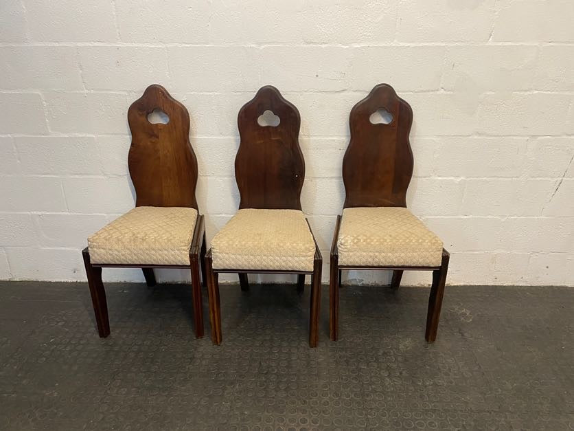 Dark Wood Back Cream Seat Dining Chair - PRICE DROP - 2ndhandwarehouse.com