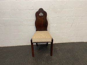 Dark Wood Back Cream Seat Dining Chair - PRICE DROP