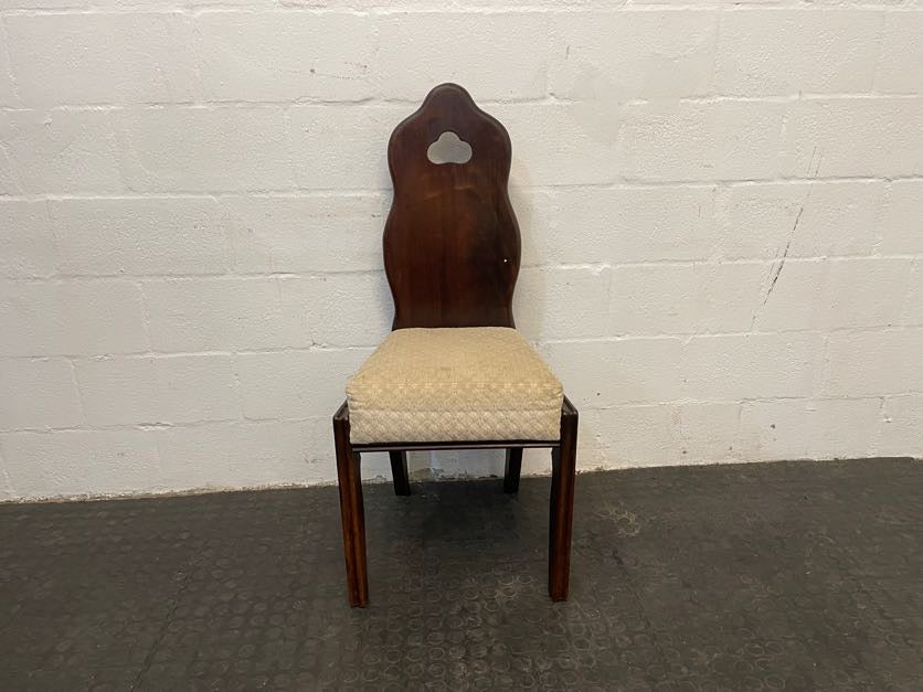 Dark Wood Back Cream Seat Dining Chair - PRICE DROP - 2ndhandwarehouse.com