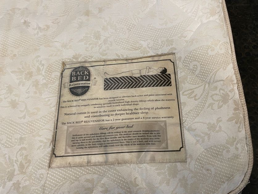 King Size Wooden Headboard & Base with Mattress