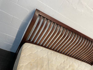 King Size Wooden Headboard & Base with Mattress