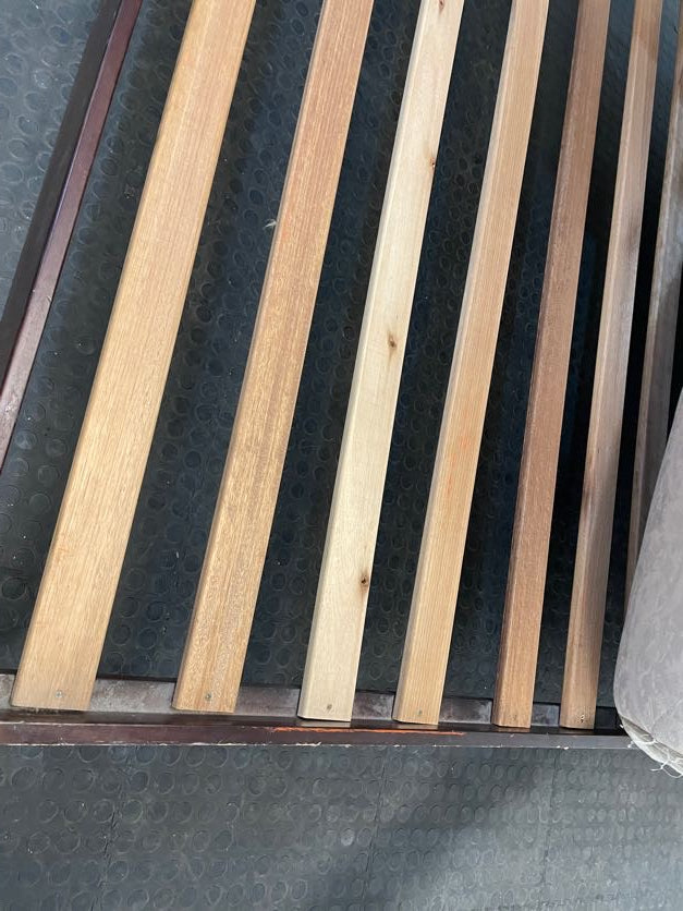 King Size Wooden Headboard & Base with Mattress