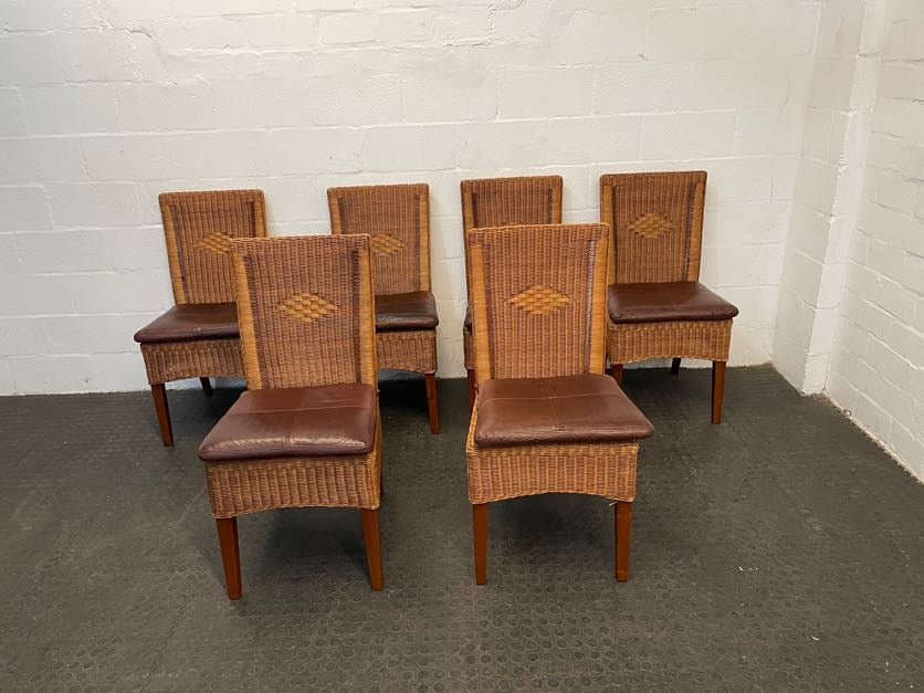 Wicker &amp; Brown Seat Dining Chair - PRICE DROP - 2ndhandwarehouse.com