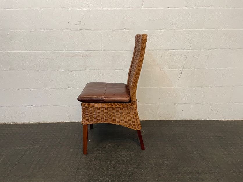 Wicker &amp; Brown Seat Dining Chair - PRICE DROP - 2ndhandwarehouse.com