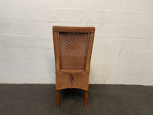 Wicker &amp; Brown Seat Dining Chair - PRICE DROP