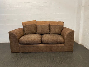 Brown Print Material 2 Seater Couch