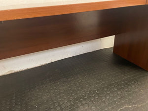 Light Cherry Wood L Shape Desk No Drawers - PRICE DROP