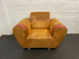 Suede Mustard 1 Seater Couch