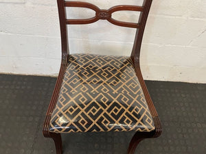 Cherry Wooden Dining Chair Printed Seat - PRICE DROP