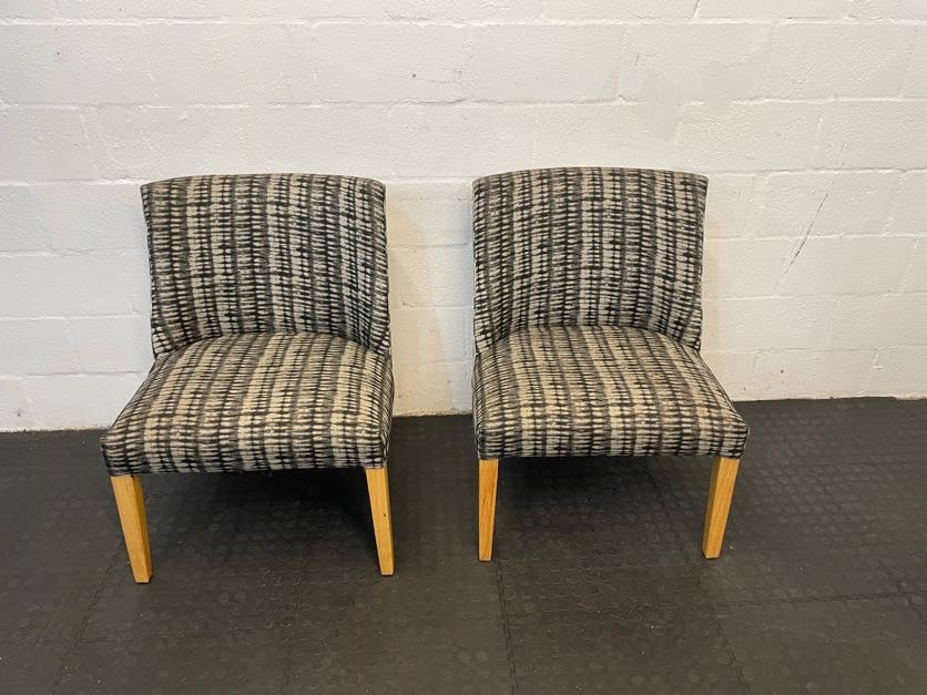 Printed & Oak Legged Dining Chair - PRICE DROP