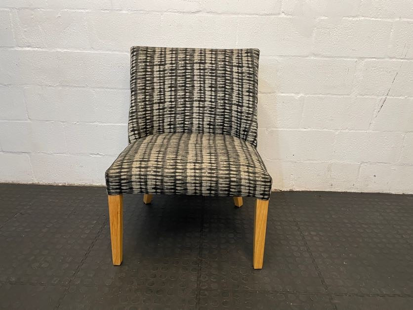 Printed & Oak Legged Dining Chair - PRICE DROP