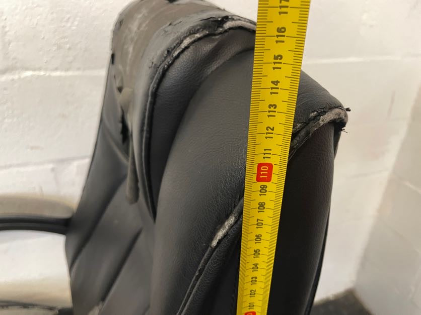 Black Ripped Seat Office Chair On Wheels - REDUCED