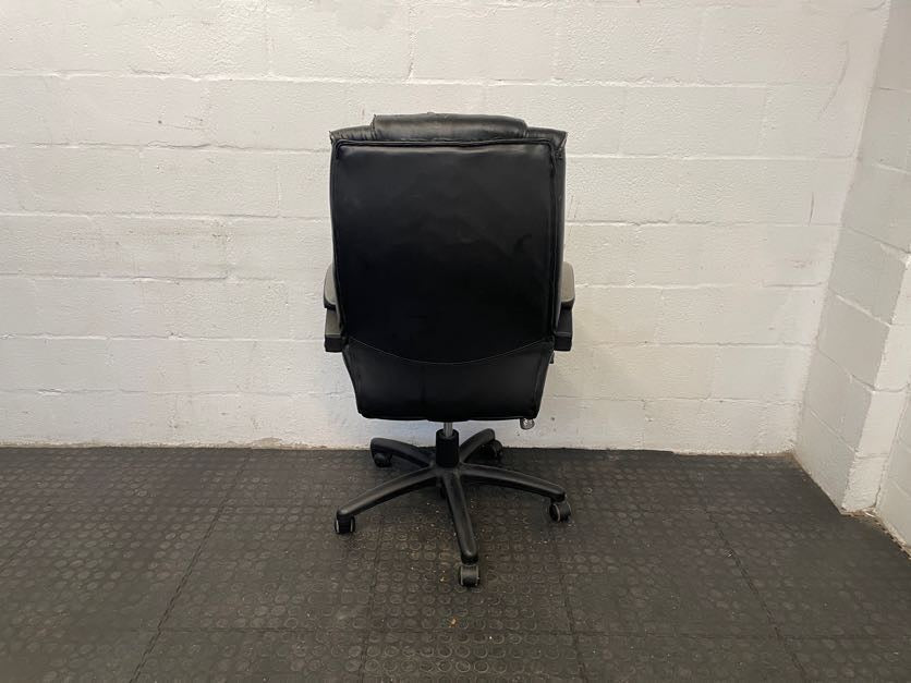 Black Ripped Seat Office Chair On Wheels - REDUCED