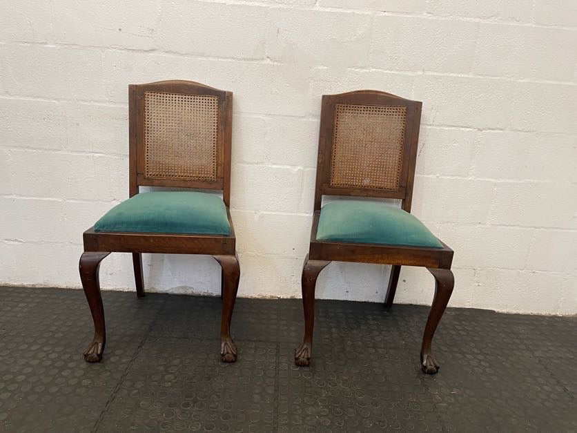Wood & Rattan Back Dining Chair - PRICE DROP - 2ndhandwarehouse.com