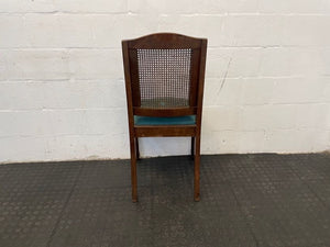 Wood & Rattan Back Dining Chair - PRICE DROP