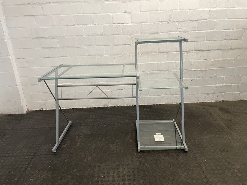 Grey Frame Glass Desk