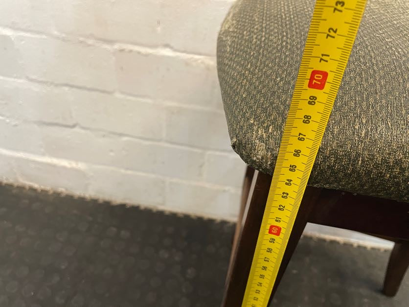 Dark Wood Green Seat Bar Stool - PRICE DROP