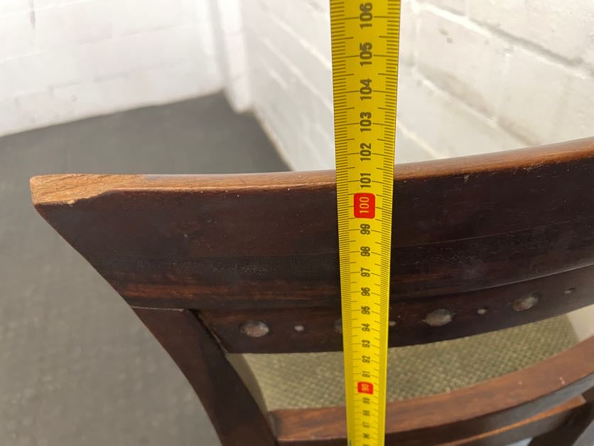 Dark Wood Green Seat Bar Stool - PRICE DROP