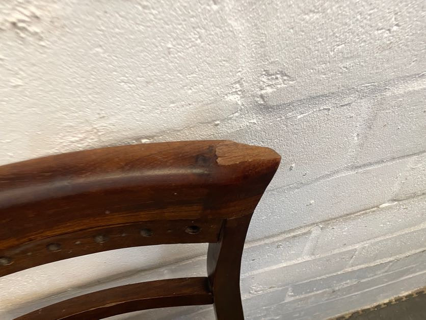 Dark Wood Green Seat Bar Stool - PRICE DROP