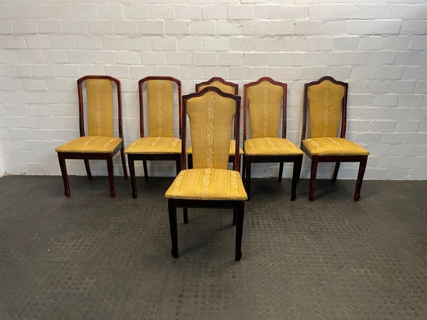 Cherry Wood & Yellow Seat Dining Chair - PRICE DROP - 2ndhandwarehouse.com