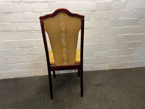 Cherry Wood & Yellow Seat Dining Chair - PRICE DROP