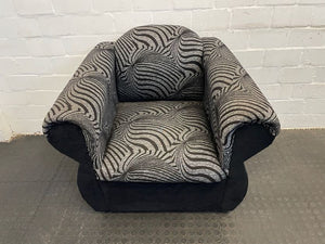 Black & Grey Material 1 Seater Couch