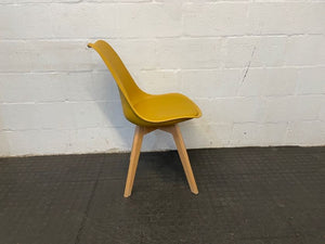 Mustard Wooden Legged Chair