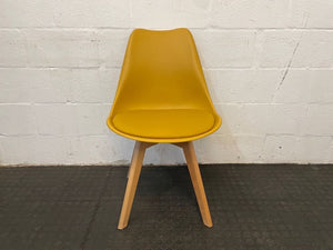 Mustard Wooden Legged Chair