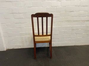 Wooden Dining Chairs with Yellow Material Seats - PRICE DROP