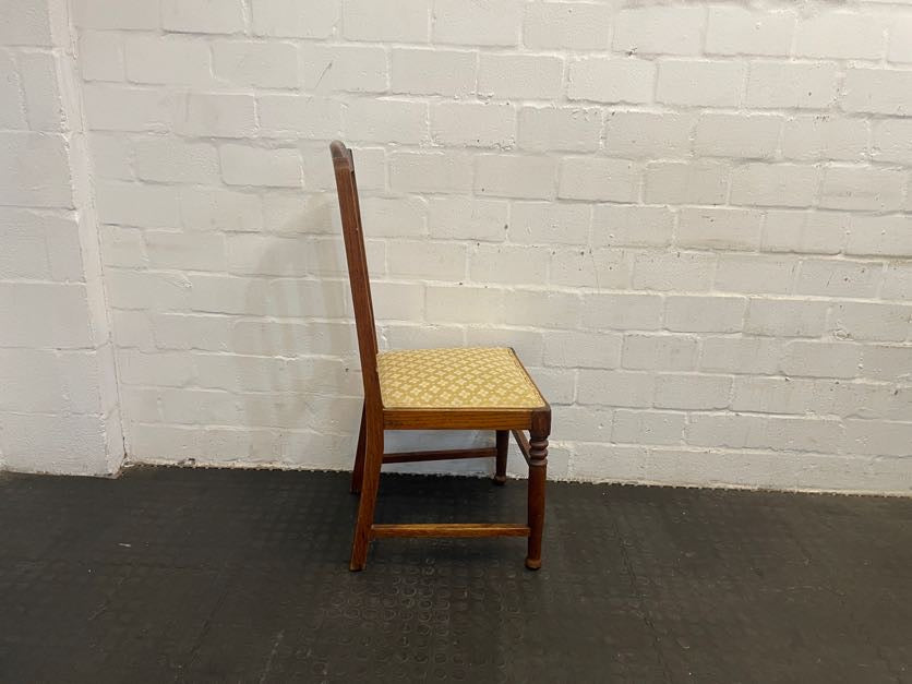 Wooden Dining Chairs with Yellow Material Seats - PRICE DROP