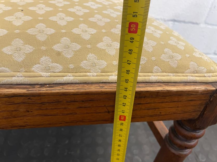 Wooden Dining Chairs with Yellow Material Seats - PRICE DROP