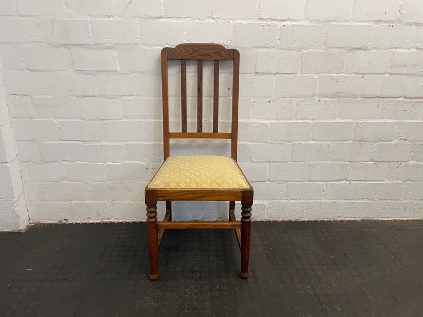 Wooden Dining Chairs with Yellow Material Seats - PRICE DROP