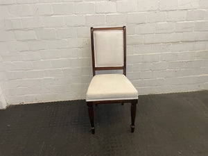 Cherry Wood Dining Chairs (White Seats) - PRICE DROP
