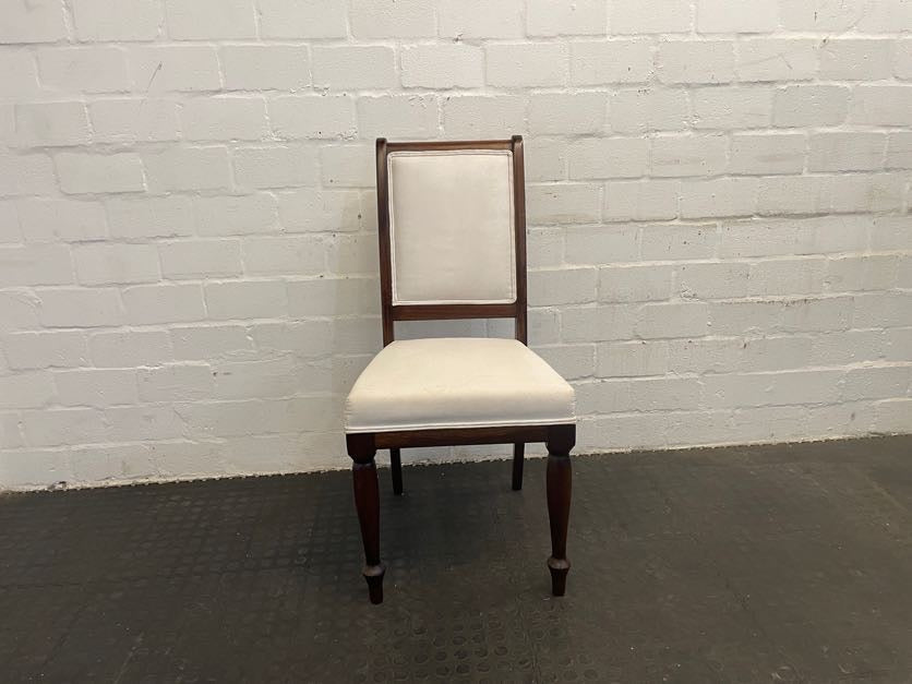 Cherry Wood Dining Chairs (White Seats) - PRICE DROP