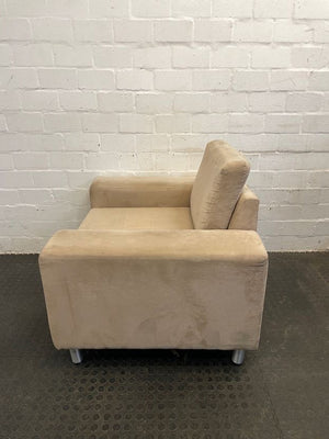 Cream Suede One Seater