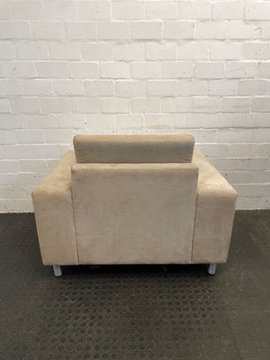 Cream Suede One Seater