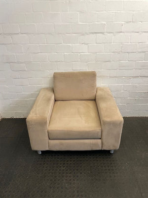 Cream Suede One Seater