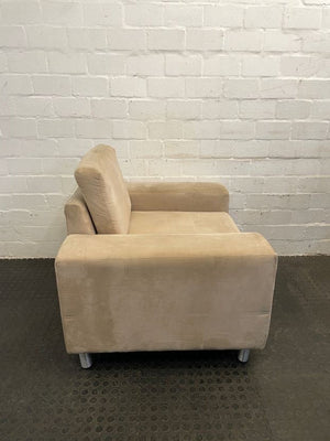 Cream Suede One Seater