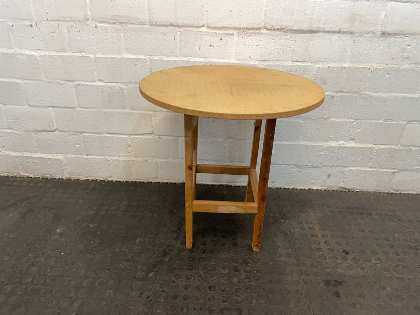 Wooden Round Side Table (Needs TLC)