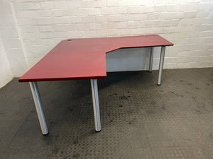 Cherry L-Shaped Desk 1200x800 (Diagonal corner Cut) - PRICE DROP