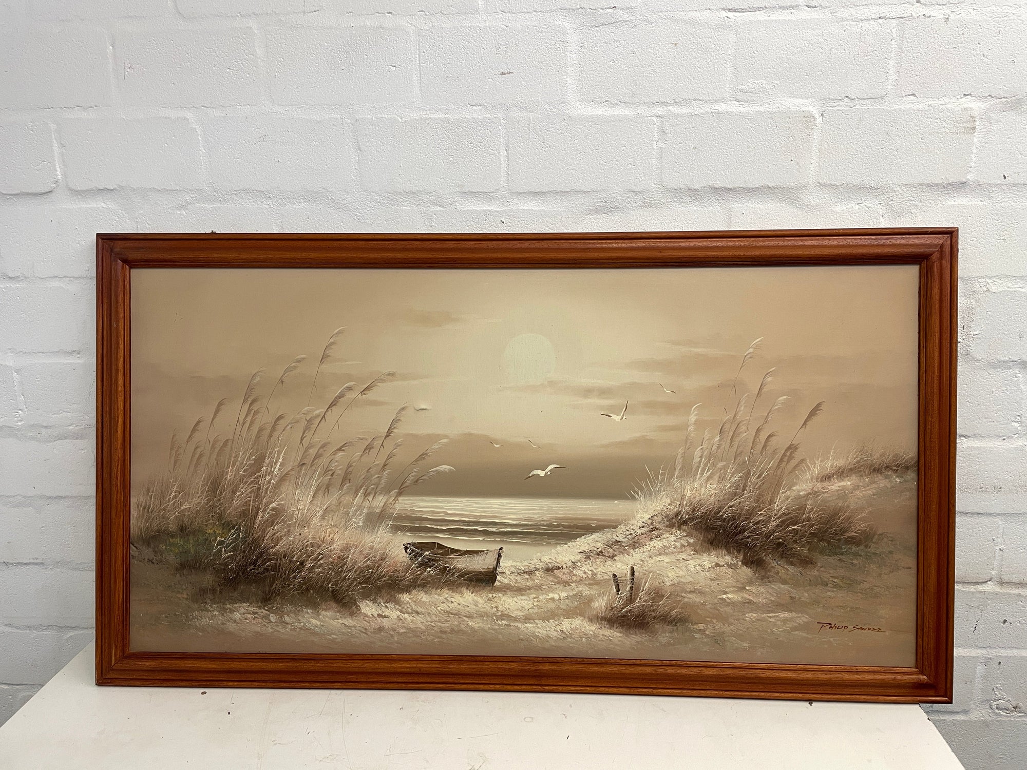 Boat on the Shore Framed Painting