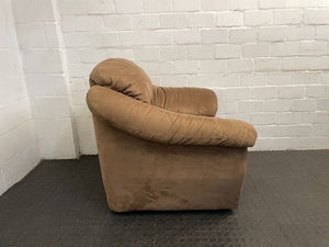 Tan Velvet One Seater Couch