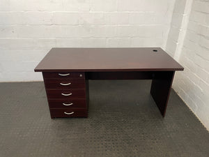 Dark Brown Modern Office Desk with Silver Details - PRICE DROP