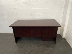 Dark Brown Modern Office Desk with Silver Details - PRICE DROP