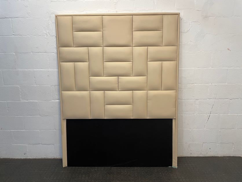 Penna Cream Pleather Double Headboard - REDUCED