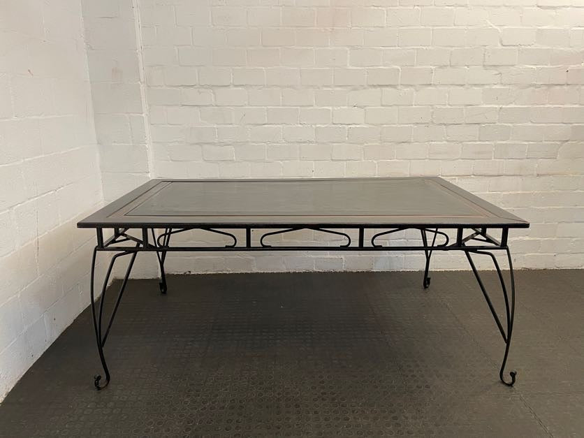 Solid Wrought Iron Framed Dining Table