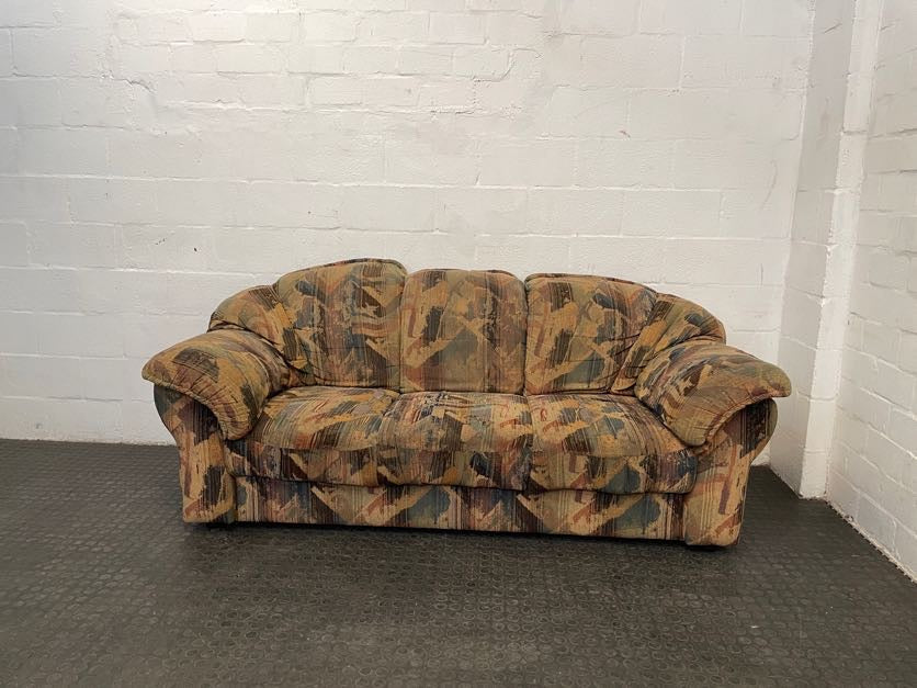 Three Seater Tan Brown Couch  (Fraying Upholstery)