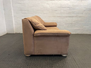 Tan Suede Two Seater Couch